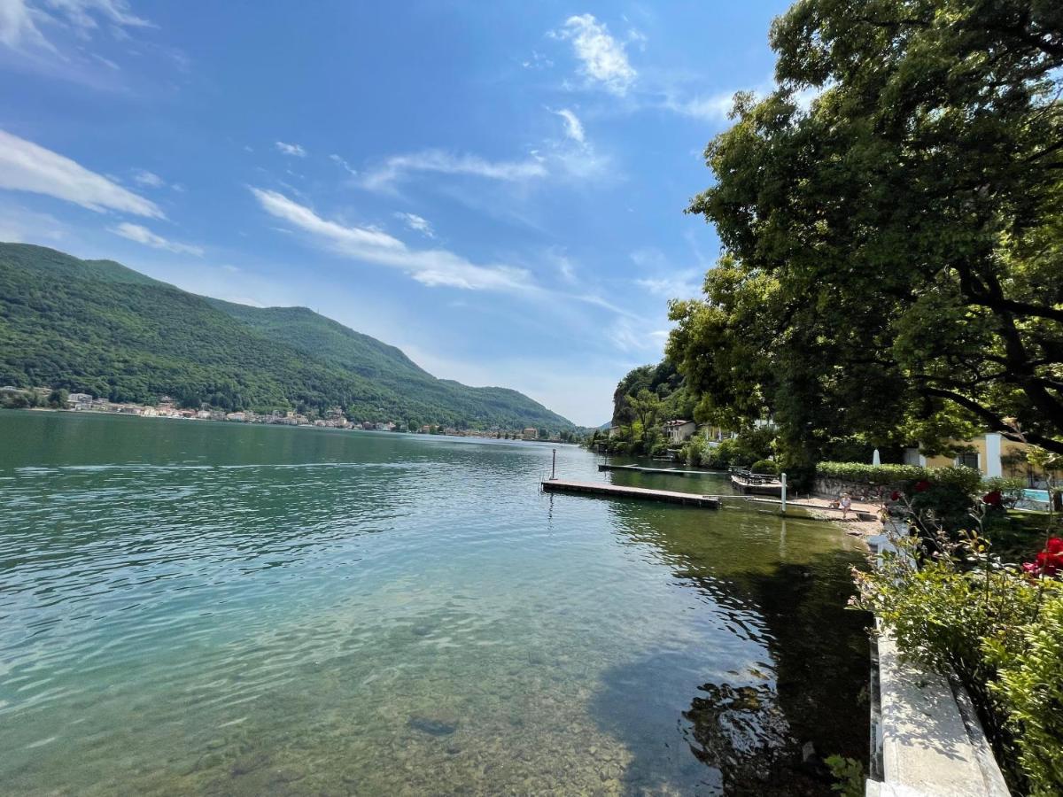 Ville Lago Lugano Porto Ceresio Buitenkant foto